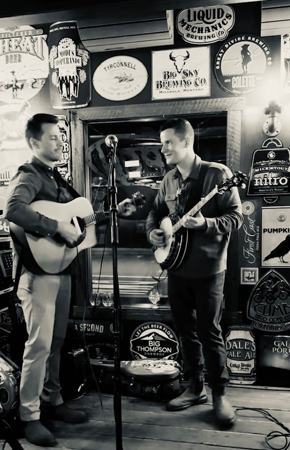 Mark and Matt playing a barroom show